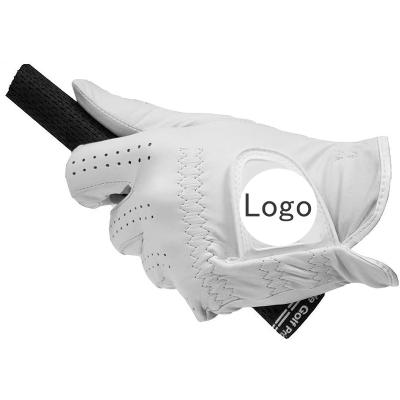 China Men's Hot Sales Super Soft Custom Logo Safety All Leather Premium Golf Glove White for sale