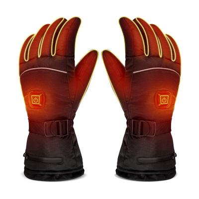 China Touch Screen Winter Heated Gloves Battery Rechargeable Heated Motorcycle Ski Heated Gloves For Men Women for sale