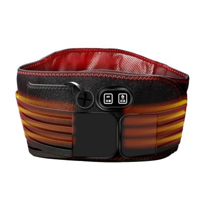 China Eco-friendly Rechargeable Warm Lumbar Lower Back Belt Muscle Pain Relief Arthritis Pain Relief Massager Heating Waist Brace Belt for sale