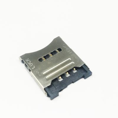 China SMT factory supplier 1.8H 6 pin micro sim card connector SMT hinge type connector for sale