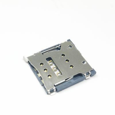 China SMT 1.5 H 6 Pin Sim SMT Push Pull Type Board Nano Socket Connector Connector for sale