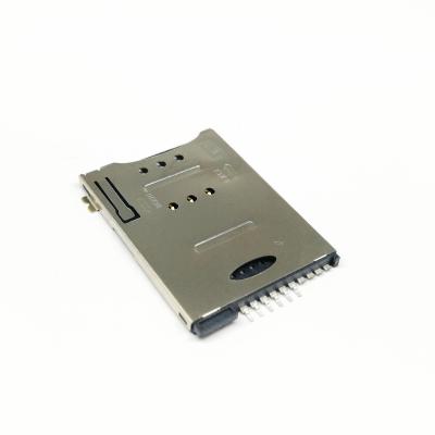 China SMT pin SMT type 6 type sim card connector push-push connector without terminal post for sale