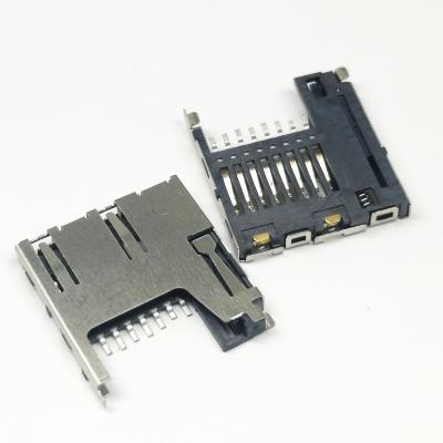 China Micro Push Type SMT 1.85H 8 Pin SD Card Push Connector for sale