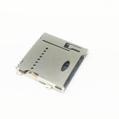 China Micro SMT Type SMT Pin SD Card Connector 1.4 H 8+1 Connector With Post for sale