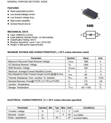 China S2M S2MF S2MBF S2ML General Purpose Rectifier High Power Surface Mounted for sale