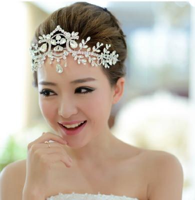 China ALLOY hot sale rhinestone headwear gold and silver hair accessories bridal headwear for sale