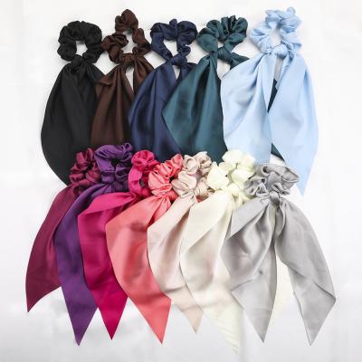 China European and American style fashion elastic hair accessories scrunchies ponytail holders satin triangle scarf scrunchies for sale