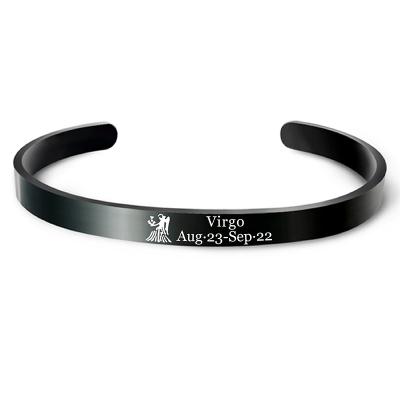 China Factory direct sales custom stainless steel cuff bracelet same casual/sports bracelet for men and women twelve zodiac bracelet for sale