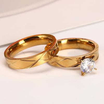 China CLASSIC High Quality Couple Stainless Steel Ring In Hot Sale Women's Diamond Ring for sale