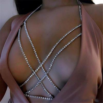 China Elegant Crystal Body Chains Bikini Body Chains Nightclub Chest Chain Fashion Body Charm Jewelry for Women and Girls for sale