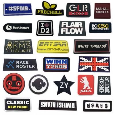 China Fashion Custom 3D Patch Logo Raised Name Logo PVC Washable Rubber Label For Clothing / Bags for sale