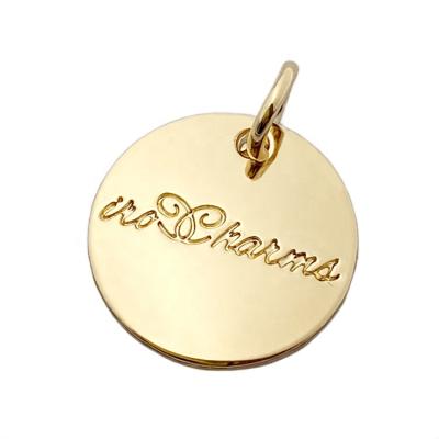 China Oil Covered To Prevent Fade Wholesale Custom Engraved Brand Logo Jewelry Tags For Charm Pendant for sale