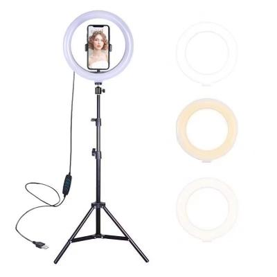 China Hot Selling Smart Phone 13 Inch Led Beauty Sufficiency Light Self Timer Adjustable Led Ring Lamp With Tripod Camera Bracket Photography Stents for sale