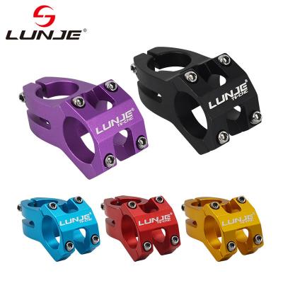 China High Strength LUNJE MTB Alloy 31.8x45mm Handlebar Stem Aluminum Alloy Bicycle Short Bridge Racing Bike Road Bike Slant Stem for sale