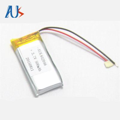 China 1S1P LiPo Pouch Battery 642046 3.7V 500mAh LiPo Battery Customize for sale