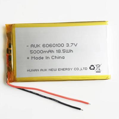 China Zilveren Li-Ion Lithiumbatterij 3.7V 5000Mah Oplaadbaar 6060100 Te koop