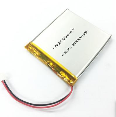 China Small Custom LiPo Battery 3.7v 3000mah Li Polymer Rechargeable Battery for sale