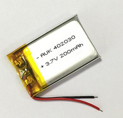 China 402030 200mAh 3.7V Lithium Polymer Battery For Smart Bracelet Voice Recorder GPS Tablet PC Pet Training Tool Webcam Batt for sale