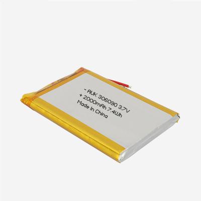 China AUK 306090 Ultra-Thin Polymer Lithium Battery 3.7V Rechargeable Battery 2000mAh For Wireless Keyboard Polymer Battery for sale