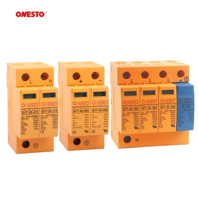 China DC Surge Protective Device  2P 3P DC SPD 1000V SPD Surge Protector Din Rail 35mm PV SPD BY7-40/2-500 for sale