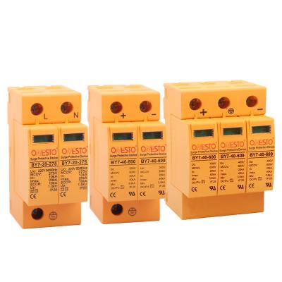 China Wholesale DC SPD 2P 3P DC 500V 600V 800V 1000V 1500V Surge Protection Device Din Rail 35mm PV SPD BY7-40/3-1000 for sale