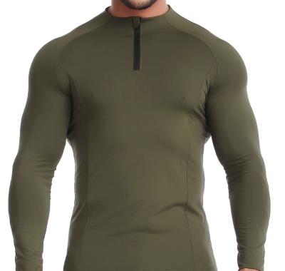 China 2021 New Breathable Workout Clothes Stretch Long Sleeve Quick-drying T-shirt Running Sports For Men for sale