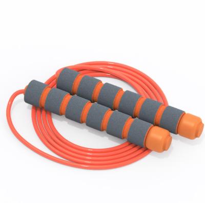 China Adjustable Fitness Soft Jump Rope Foam Grip Jump Rope PVC Customize Logo Jump Rope for sale