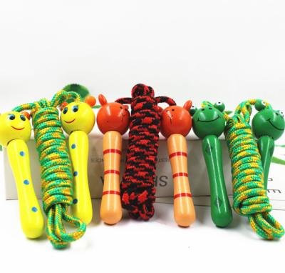 China Fitness Cartoon Kids Jump Rope Wooden Animal Jump Rope Skipping Rope for Kids Youth Beginners for sale