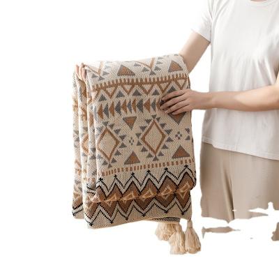 China Wholesale Simple Sofa Cover Woven Blanket Bohemian Throw Blanket With Tassel Home Decor for sale