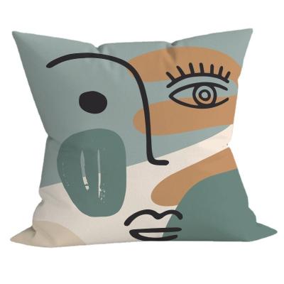 China Geometric Line Cushion Sofa Decorative Pillowcase Plush Abstract Anti-static Clash Color Pillow Fashion Art for sale