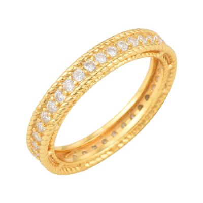 China TRENDY Fashion Personality 3 Color Diamond Titanium 18k 14k Gold Plating Design Simple Silver Rings For Women for sale