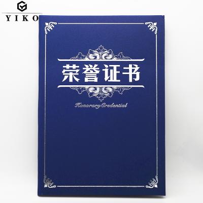 China A4 Size Matte Hologram Paper File Folder Document Folder Certificate Holder for sale