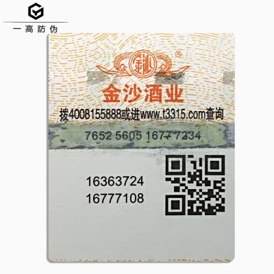 China Anti-Counterfeit Security Bond Paper Label Scratch Sticker With Code Yarn Bond Paper Printing Sticker Paper With UV Fiber for sale