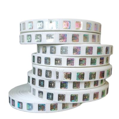 China Custom Label Security Hologram Hologram Foil Roll Woven Label Fabric Cosmetic Hot Sticker for sale