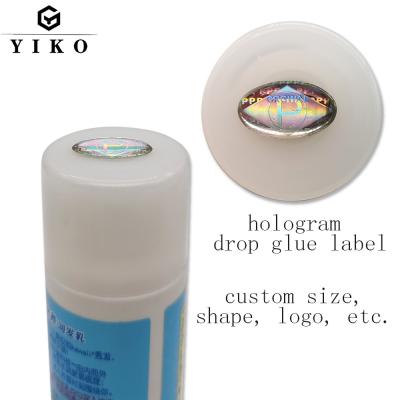 China 3 D Hologram Sticker Epoxy Glue Holographic Drop Embossed Sticker Custom for sale