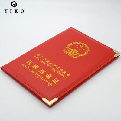 China Diploma Graduation Cover Aluminum Stamp Paper Diploma Folder A4 Folder Holder Document Bag Customized Color As Application Leather, Paper for sale