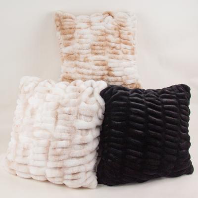 China Anti-Pull Wholesale Plush Faux Fur Knit Home Decorative Embroidered Cushion Covers For Sofa Patio for sale