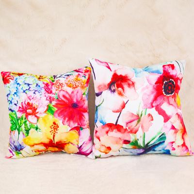 China Factory Good Quality Anti-Pull Lightweight Floral Canvas Sublimation Decorative Pillow Cases Cushion Cover for sale