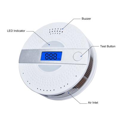 China LCD Display Combination Smoke Alarm and Carbon Monoxide Detector Photoelectric Combo Battery Power for sale