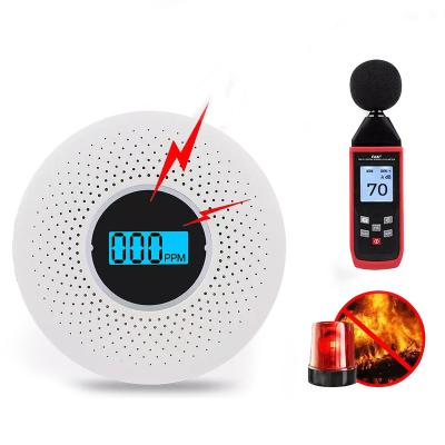 China Smart LED Display Carbon Monoxide Smoke Detector Compound 2 In 1 Carbon Monoxide Smoke Detector Co Detector for sale