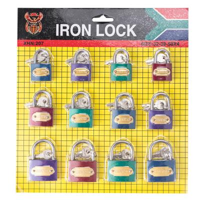 China Durable High Suction Color Card 32mm/38mm/50mm Color Durable Security Iron Protection Pad Locks Bag Padlock for sale