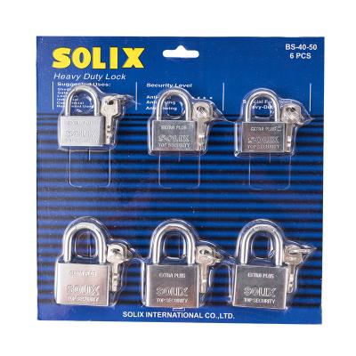 China Silver Wear Resistant Short Beam Iron Locks High Security Square Draw Lock Card 40mm/50mm Combination Durable Set Lock for sale