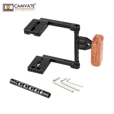 China wooden C-frame CAMVATE QR half camera cage for small dslr camera for sale