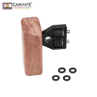 China Wood+Aluminum Alloy CAMVATE DSLR Wooden Handle Mount Support FR DV Video Cage Installation for sale