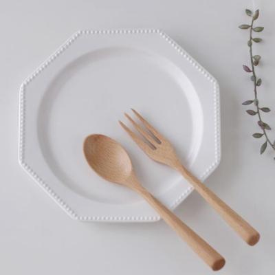 China Wholesale Color Beech Flatware Spoon Fork Series Flatware Set Simple Viable Wooden Natural Dinner Cutlery Set for sale