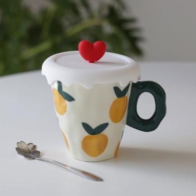 China Viable New Arrivals Custom Irregular Cute Cup Handmade Mugs Design Standing Plain Ceramic Mugs for sale