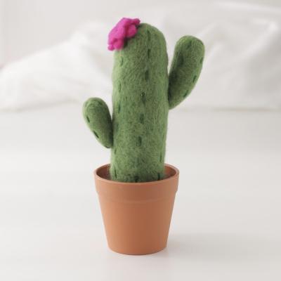 China Art Deco Home Decoration Pvc Flower Base Fancy Cactus Ornaments Shape Felt Modern Home Decor Doll For Indoor Table for sale