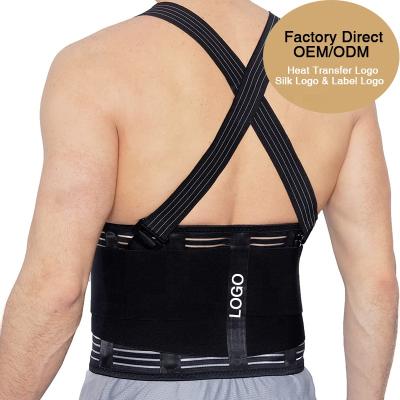 China Bone support; adjustable; double pulls factory price removable pad safety suspenders lumbar support belt work back braces for heavy lifting for sale