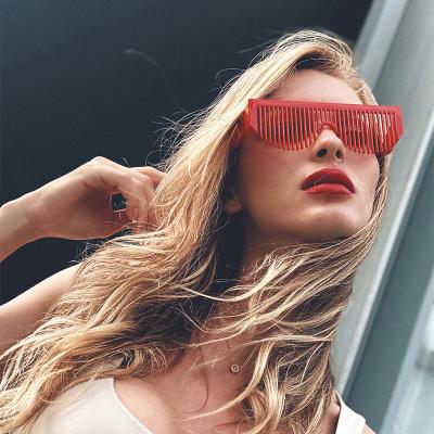 China Fashion Sunglasses PT639 Brand Designer New Arrival Plastic Unique Frame Comb Shaped Sunglasses For Women for sale