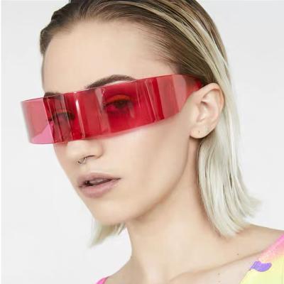 China Fashion sunglasses 7010 one-piece flat surface party headband sunglasses new wrap frame funny sunglasses for sale